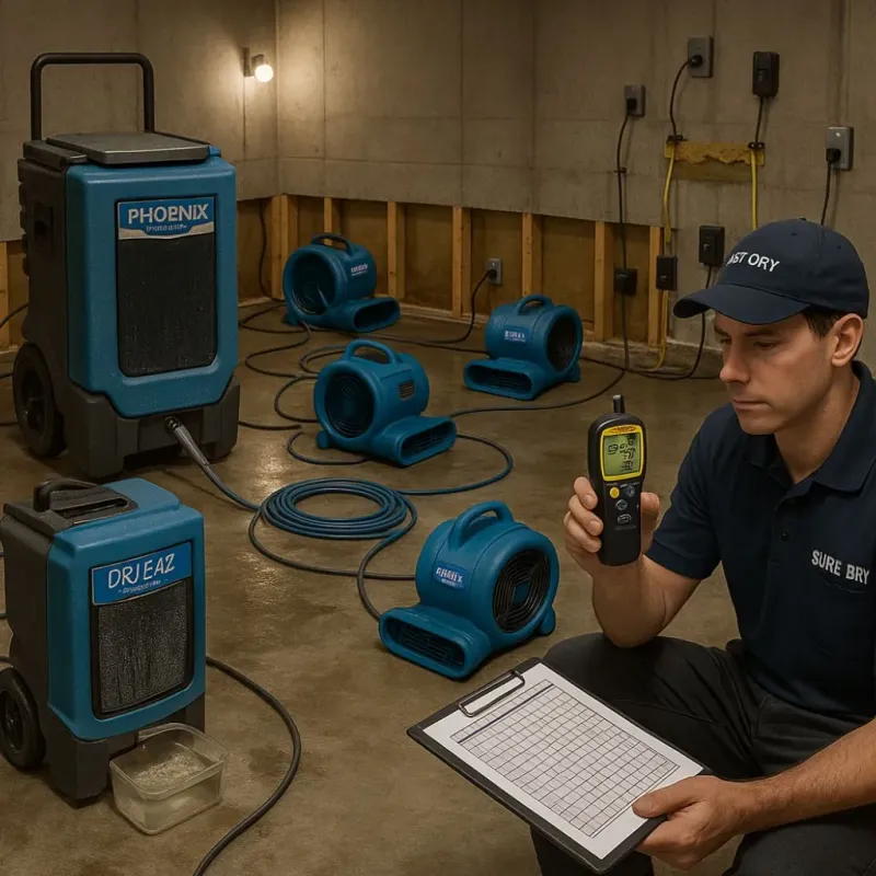 Structural Drying and Dehumidification process in Cortez, CO